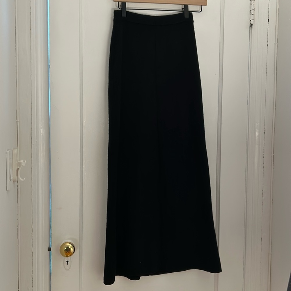 Theory Black Cashmere Skirt Long Length Size P EUC